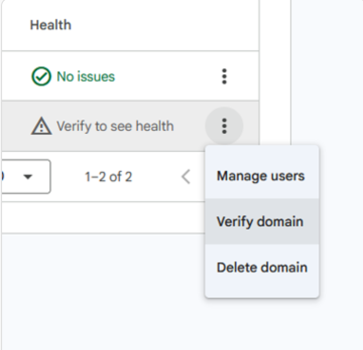 The three dot menu open