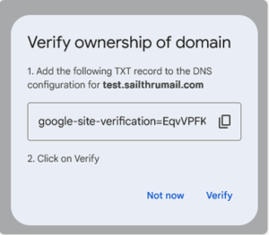 Verify the ownership of your domain
